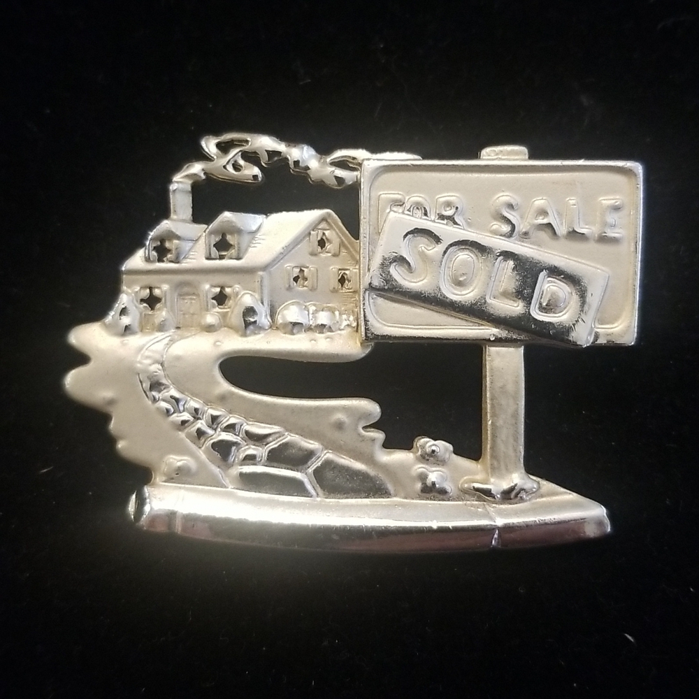 VINTAGE AJC Realtor Broker For Sale Gold Brooch